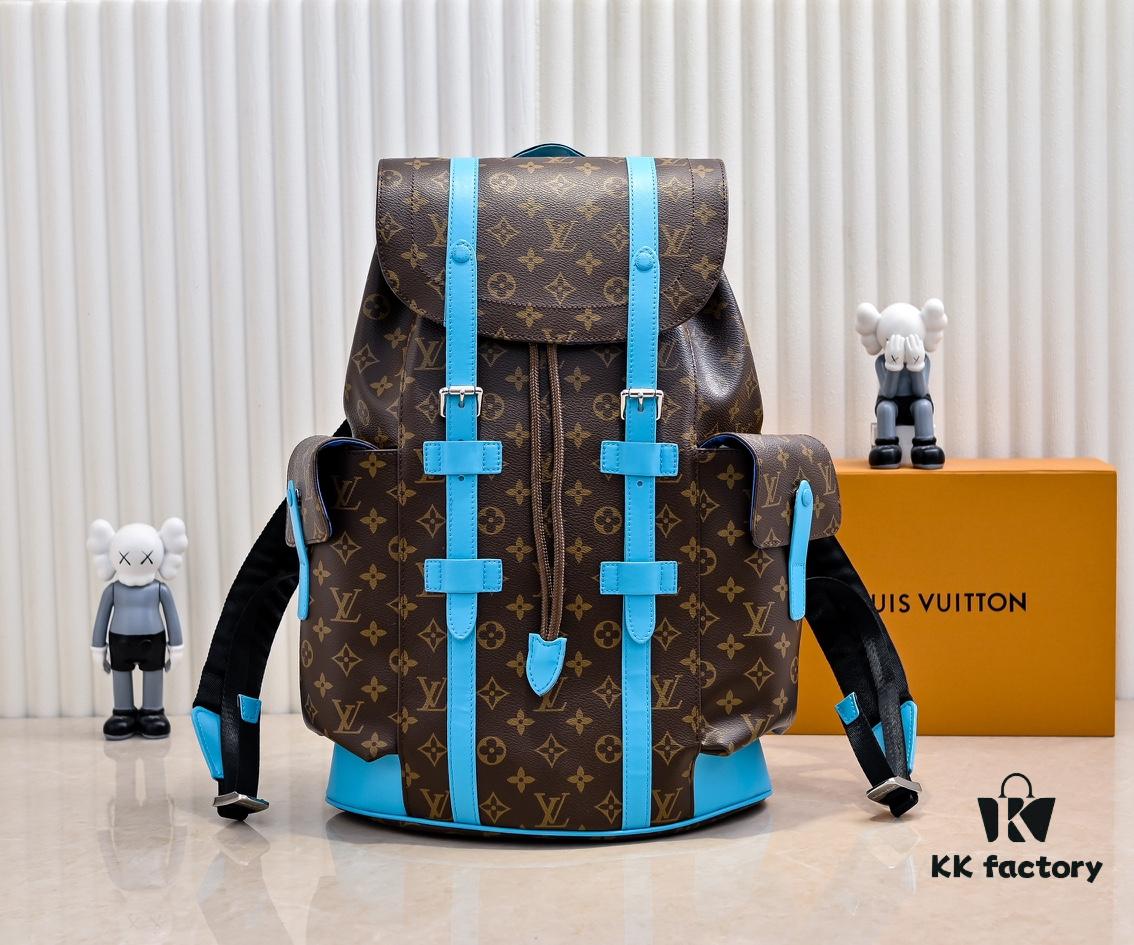 693079466e68136f4d9a6af1 Louis Vuitton Colormania Collection Christopher Medium Backpack M12729 Monogram Blue and M13202 Monogram Ochre 41379