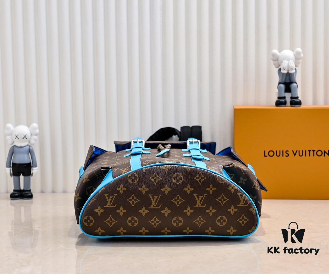 693079476e68136f4d9a6af2 Louis Vuitton Colormania Collection Christopher Medium Backpack M12729 Monogram Blue and M13202 Monogram Ochre 41379