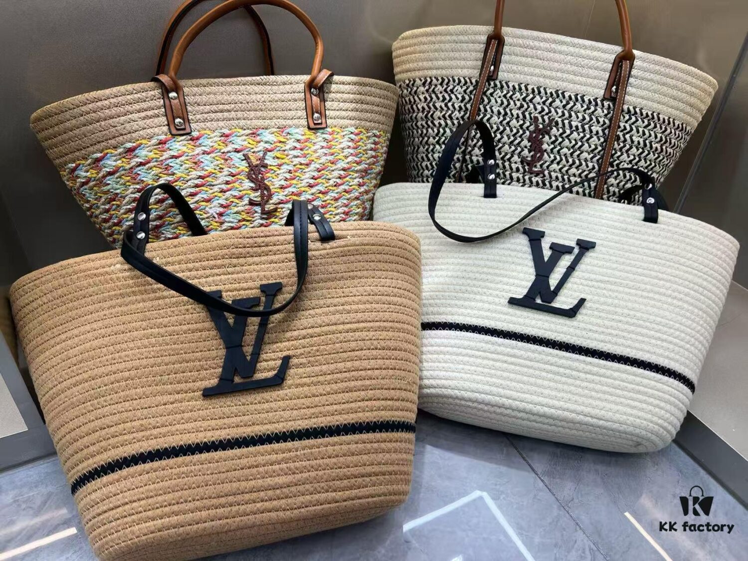 LV Summer New Arrival Woven Tote Bag Large Capacity Vacation Beach Bag Shoulder Bag