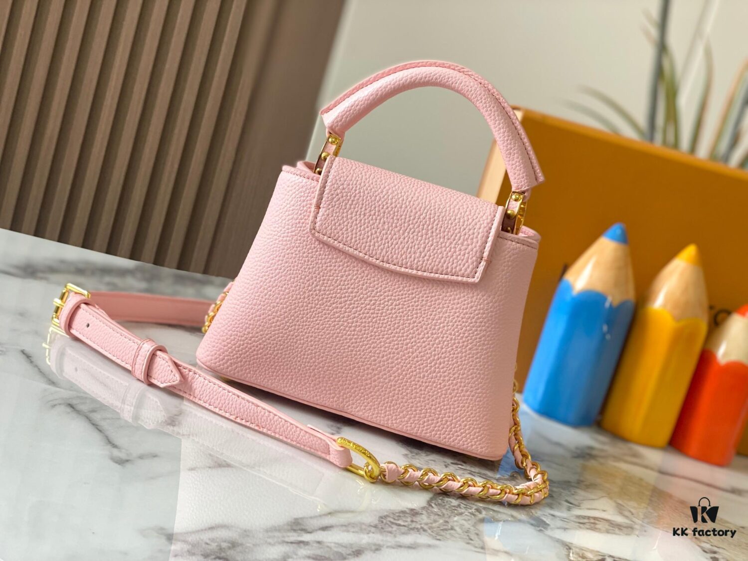 6930797a6e68136f4d9a6b4c Upgraded M23082 Pink - Full Leather Cap, Na Ying Collection, Qixi Limited Edition / Mini Capucines BB Bag