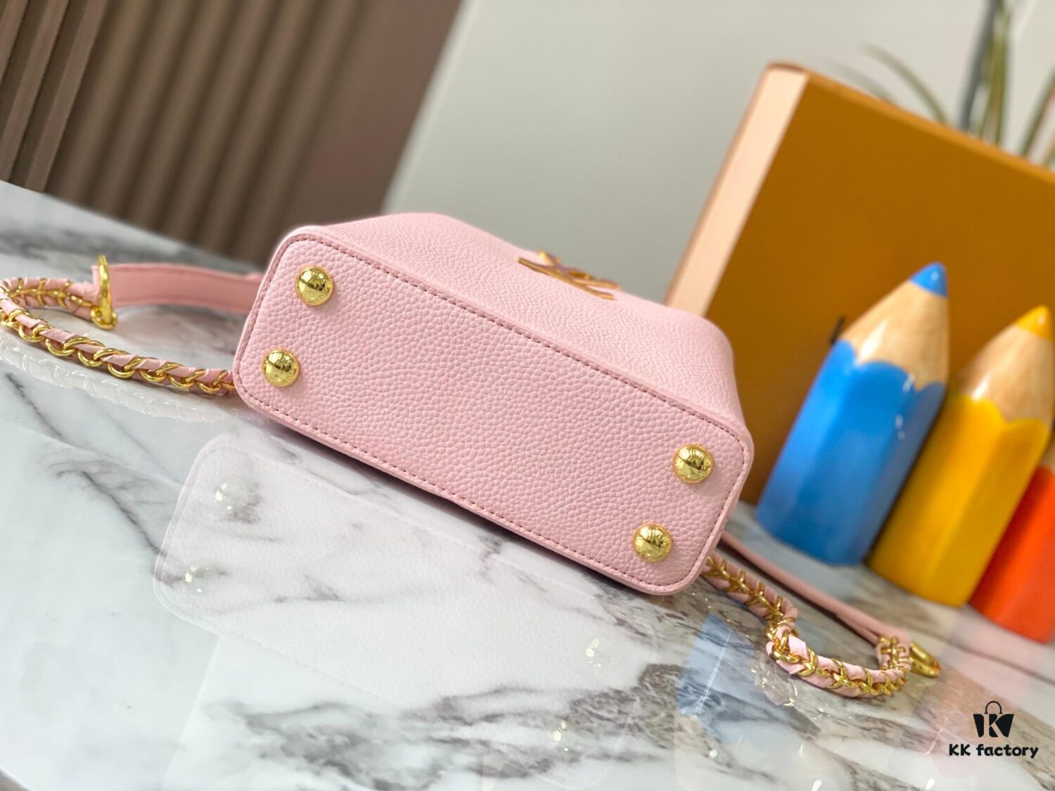6930797a6e68136f4d9a6b4d Upgraded M23082 Pink - Full Leather Cap, Na Ying Collection, Qixi Limited Edition / Mini Capucines BB Bag