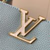 Upgraded M20841 Stellar Pearl Blue Shell Button Capucines MM Bag