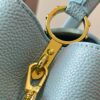 Upgraded M20841 Stellar Pearl Blue Shell Button Capucines MM Bag