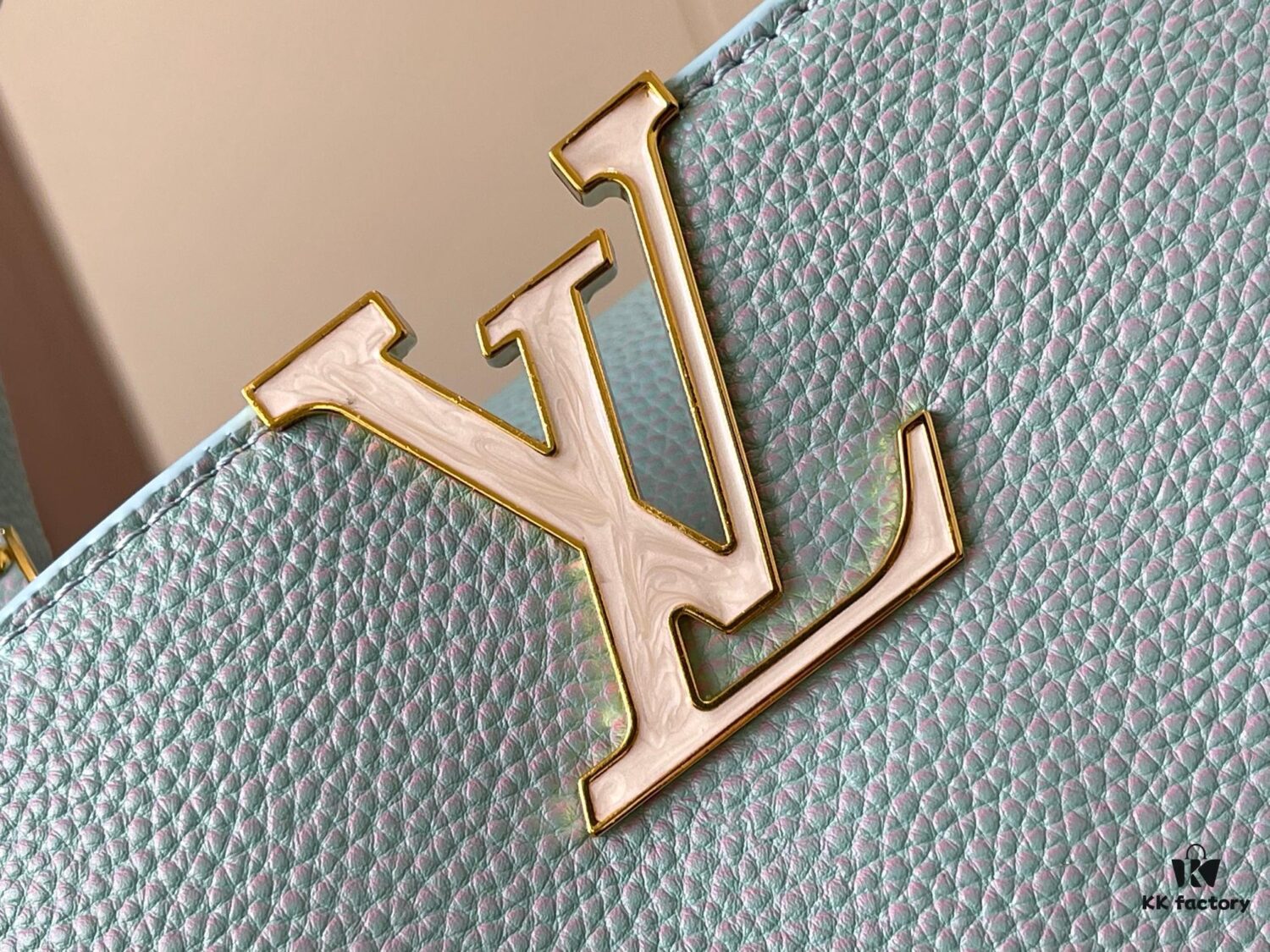 693079856e68136f4d9a6b5e Upgraded M59868 Starlight Shimmer Blue Mother-of-Pearl Button Capucines BB Bag