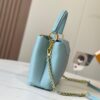 693079876e68136f4d9a6b5f Upgraded M59868 Starlight Shimmer Blue Mother-of-Pearl Button Capucines BB Bag