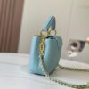 693079896e68136f4d9a6b64 Upgraded M59850 Stellar Pearlized Blue Shell Button Capucines Mini Bag