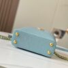 6930798b6e68136f4d9a6b67 Upgraded M59850 Stellar Pearlized Blue Shell Button Capucines Mini Bag