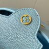 6930798f6e68136f4d9a6b6d Upgraded M59850 Stellar Pearlized Blue Shell Button Capucines Mini Bag
