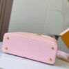 693079906e68136f4d9a6b6f Upgraded M20841 Etoile Pearlized Pink Shell Button Capucines MM Handbag