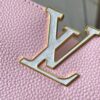 693079926e68136f4d9a6b70 Upgraded M20841 Etoile Pearlized Pink Shell Button Capucines MM Handbag