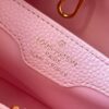 693079946e68136f4d9a6b76 Upgraded M20841 Etoile Pearlized Pink Shell Button Capucines MM Handbag