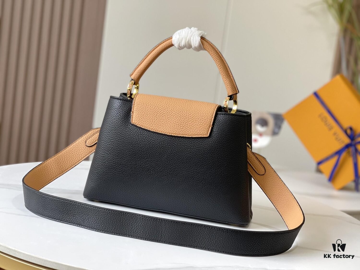 693079ba6e68136f4d9a6bb7 Upgraded Version 💋 M59466 Black with Beige Gold Hardware