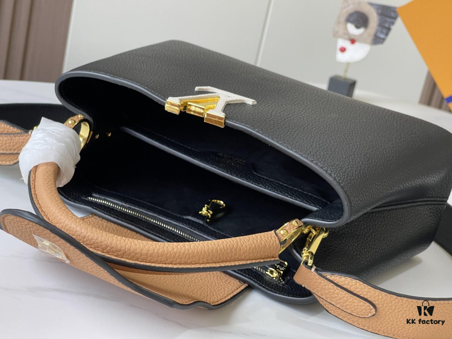 693079bd6e68136f4d9a6bbd Upgraded Version 💋 M59466 Black with Beige Gold Hardware