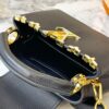 Upgraded M23765 Black and White Mother-of-Pearl Flower Crown Bag