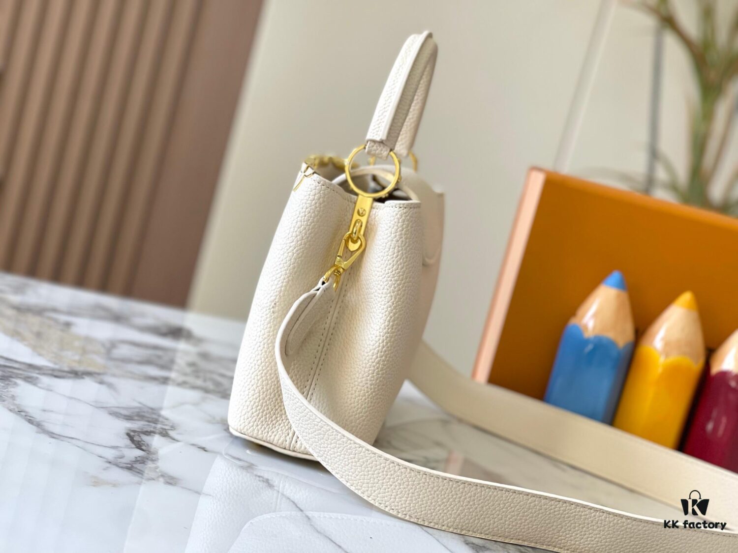 693079cd6e68136f4d9a6bd9 Upgraded M23766 White-on-White Mother-of-Pearl Capucines Flower Crown Bag
