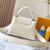 693079cf6e68136f4d9a6bdc Upgraded M23766 White-on-White Mother-of-Pearl Capucines Flower Crown Bag