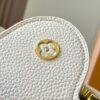 693079d06e68136f4d9a6bdf Upgraded M23766 White-on-White Mother-of-Pearl Capucines Flower Crown Bag