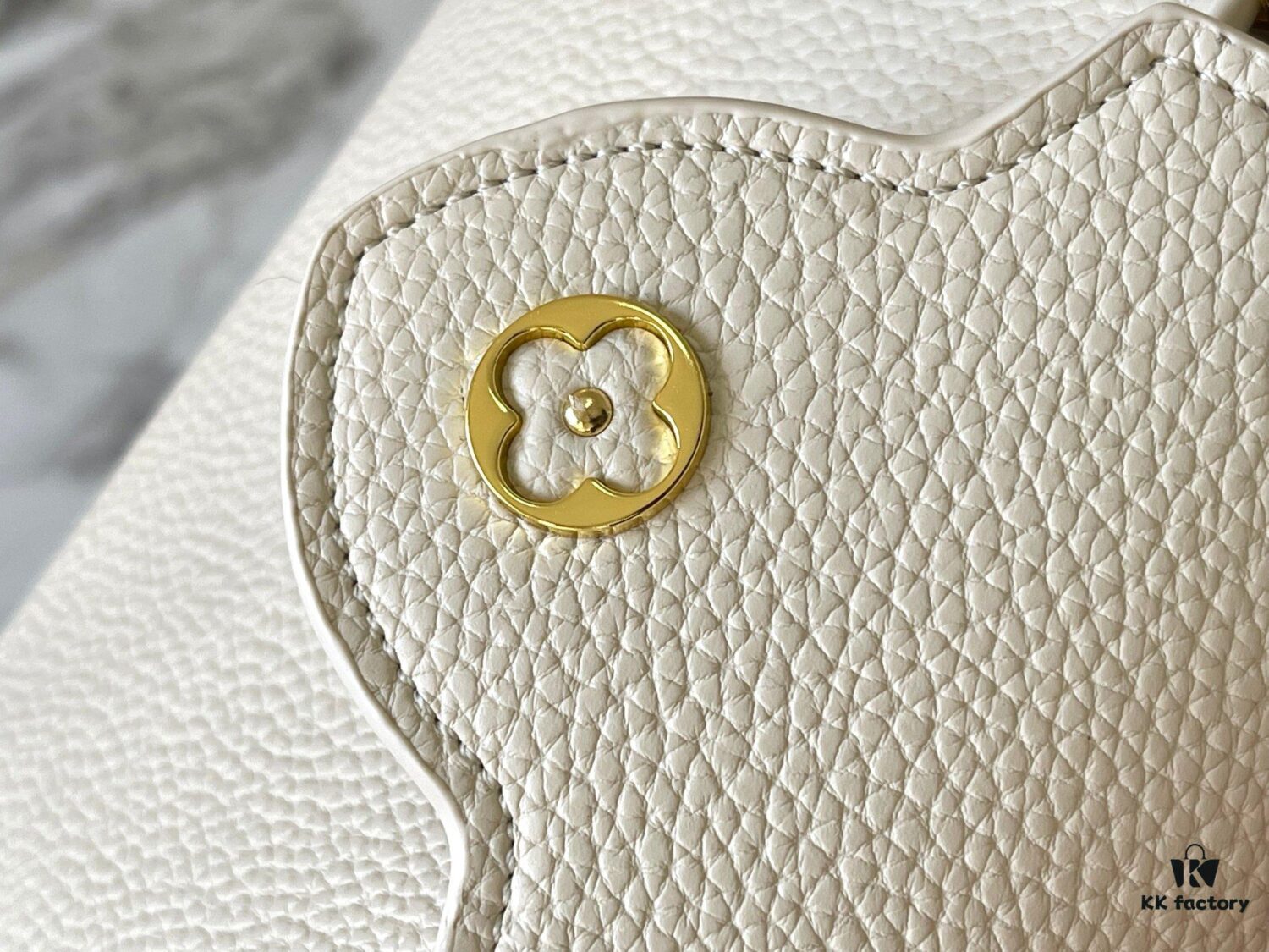 693079d66e68136f4d9a6bea Upgraded M23765 White-on-White Mother-of-Pearl Capucines Flower Crown Handbag