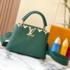 693079d96e68136f4d9a6bee Upgraded M23766 Green and White Mother-of-Pearl Flower Crown Capucines Handbag