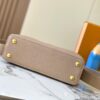 693079e56e68136f4d9a6c01 Upgraded M23766 Beige and White Mother-of-Pearl Capucines Flower Crown Handbag