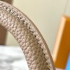 693079e66e68136f4d9a6c04 Upgraded M23766 Beige and White Mother-of-Pearl Capucines Flower Crown Handbag