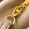 693079ec6e68136f4d9a6c11 Upgraded M23765 Beige and White Mother-of-Pearl Flower Crown Capucines Handbag