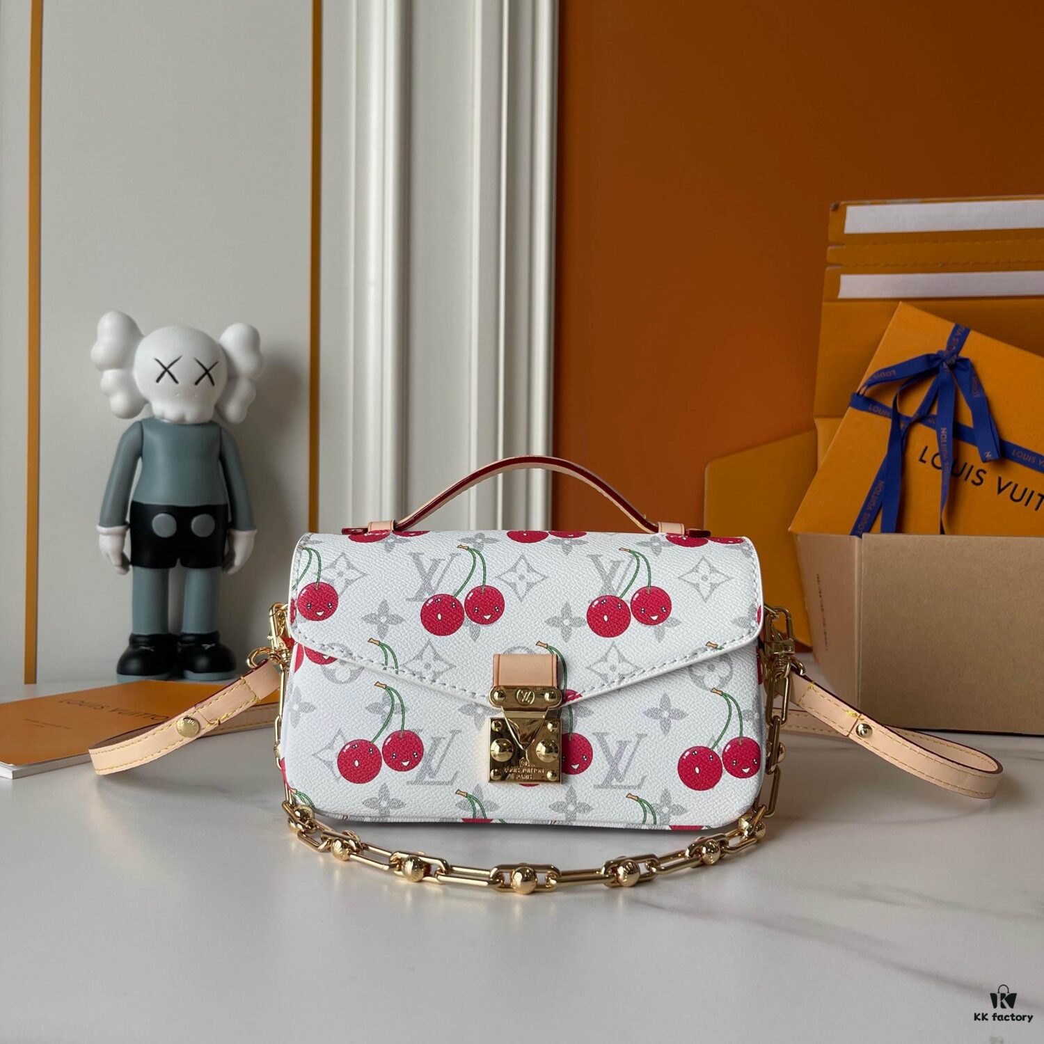 Upgraded Version 190 [Official Latest Model, Accurate Color Match] Cherry Chain Bag Underarm Bag with Exclusive Sticker