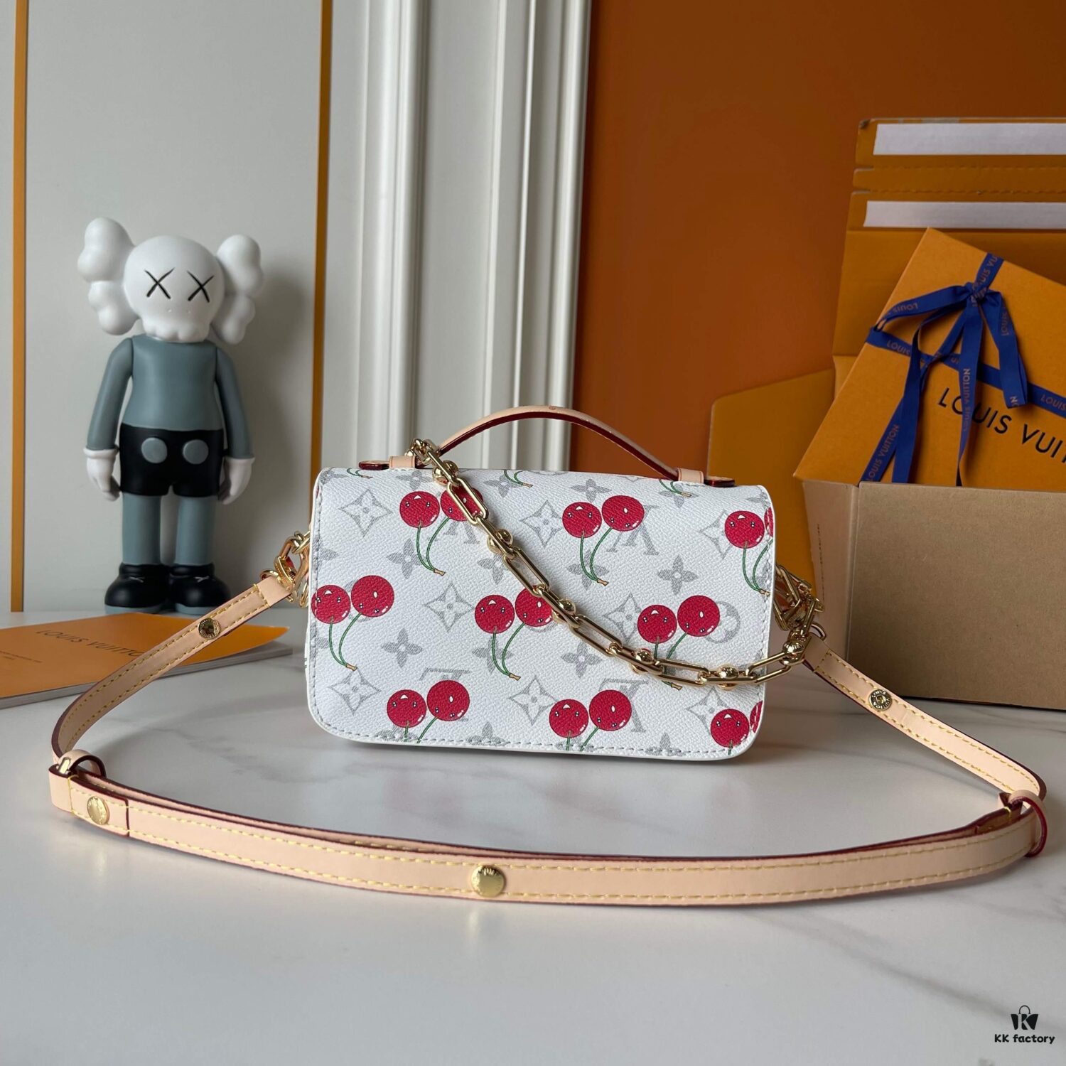 Upgraded Version 190 [Official Latest Model, Accurate Color Match] Cherry Chain Bag Underarm Bag with Exclusive Sticker