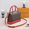 Exclusive Real Shot - Upgraded Version ‼️ LV Monogram with Leather Trim Handheld, Shoulder & Crossbody Bag Model M68169 with Long Strap, 2025 New Fashion Women's Bag, Monogram Leather Shoulder Strap, Genuine Leather Handbag, Large Capacity [Strong] Size: 28x20x11.5