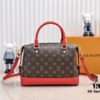 Exclusive Real Shot - Upgraded Version ‼️ LV Monogram with Leather Trim Handheld, Shoulder & Crossbody Bag Model M68169 with Long Strap, 2025 New Fashion Women's Bag, Monogram Leather Shoulder Strap, Genuine Leather Handbag, Large Capacity [Strong] Size: 28x20x11.5