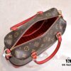 Exclusive Real Shot - Upgraded Version ‼️ LV Monogram with Leather Trim Handheld, Shoulder & Crossbody Bag Model M68169 with Long Strap, 2025 New Fashion Women's Bag, Monogram Leather Shoulder Strap, Genuine Leather Handbag, Large Capacity [Strong] Size: 28x20x11.5