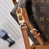 Exclusive Real Shot - Upgraded Version ‼️ LV Monogram with Leather Trim Handheld, Shoulder & Crossbody Bag Model M68169 with Long Strap, 2025 New Fashion Women's Bag, Monogram Leather Strap, Genuine Leather Handbag, Large Capacity [Strong] Size: 28x20x11.5