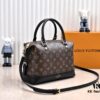 Exclusive Real Shot - Upgraded Version ‼️ LV Monogram with Leather Trim Handheld, Shoulder & Crossbody Bag Model M68169 with Long Strap, 2025 New Fashion Women's Bag, Monogram Leather Shoulder Strap, Genuine Leather Handbag, Large Capacity [Strong] Size: 28x20x11.5