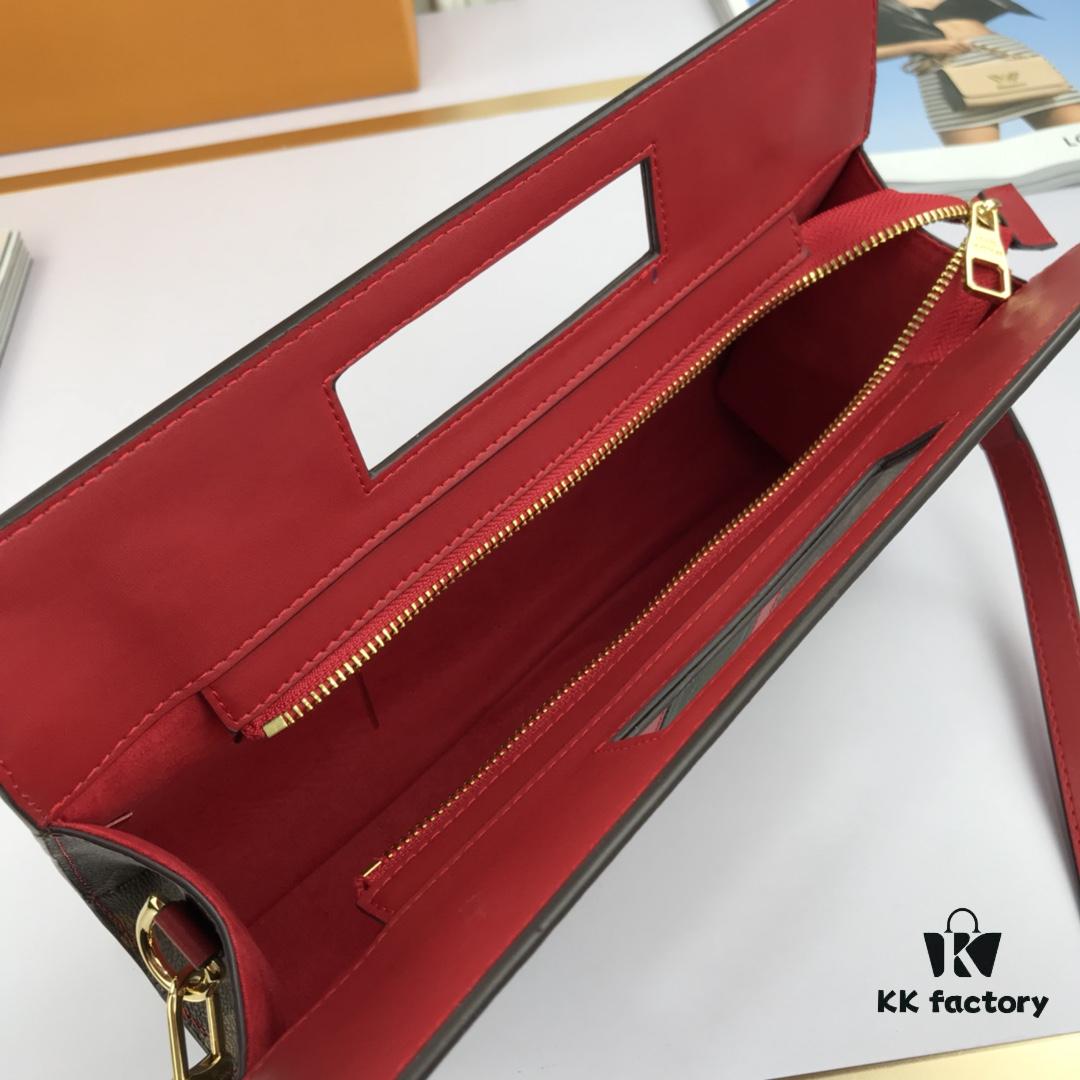 69307b3b6e68136f4d9a6e36 LV Handheld Bag with Long Strap Super Practical European Exclusive Same as Store Version Made from Elegant DaMeier Ebene Classic Fabric Material Lined with Unique Custom Foam Fabric Durable Stain-resistant Washable Combines Fashion and Functionality Soft Comfortable Body with Interior Pockets Large Capacity Meets Daily Needs Model 53666 Size 30-19-8
