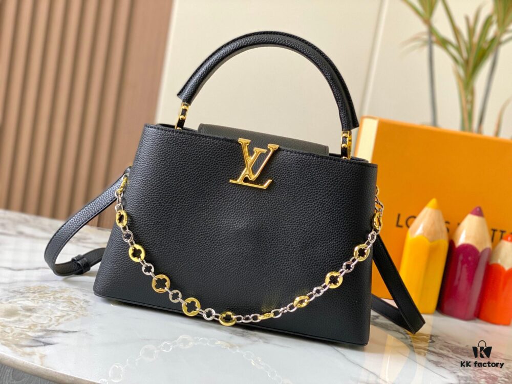 Top Quality Original Guangzhou Stock 🇫🇷 M12938 ChainOnYou Series Capucines Medium Handbag in Taurillon Cowhide Leather
