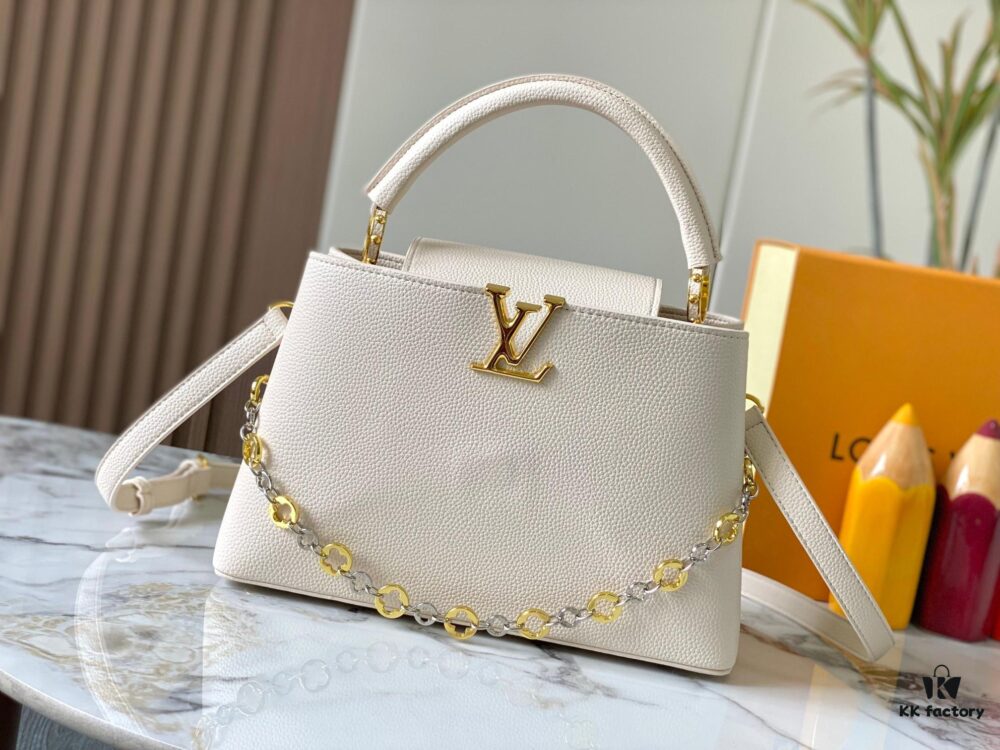 Top Quality Original Guangzhou Stock 🇫🇷 M12938 ChainOnYou Series Capucines Medium Handbag in Taurillon Cowhide Leather