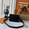 Upgraded Version M82085 M82086 Full Leather Black, Light Green, Black Flower, Old Flower Men's Messenger Bag Flap Mini Handbag
