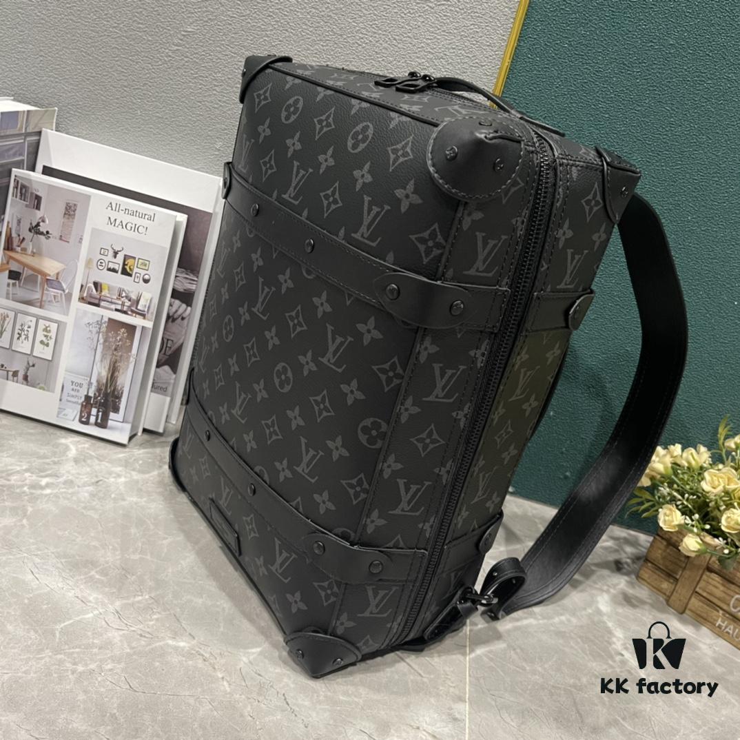 69307bd86e68136f4d9a6f3e Upgraded 260 Vintage Trunk Bag 44752 LV Classic Refined Trunk Bag with Old Flower, Black Flower, and Black Check Pattern