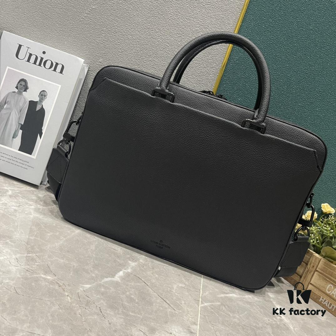 Upgraded M23778 All-Leather Black Latest PILOT Briefcase