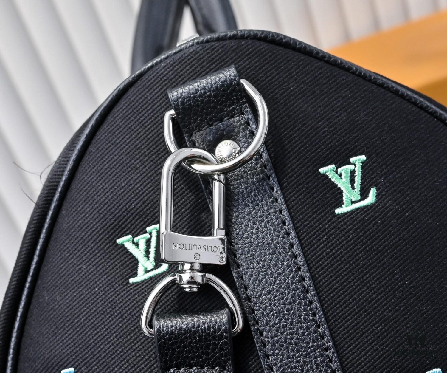 69307bec6e68136f4d9a6f60 Lot No. 13966 Embroidered Keepall Bandoulière 50 Travel Bag in Deep LV Blason Denim by Pharrell Williams
