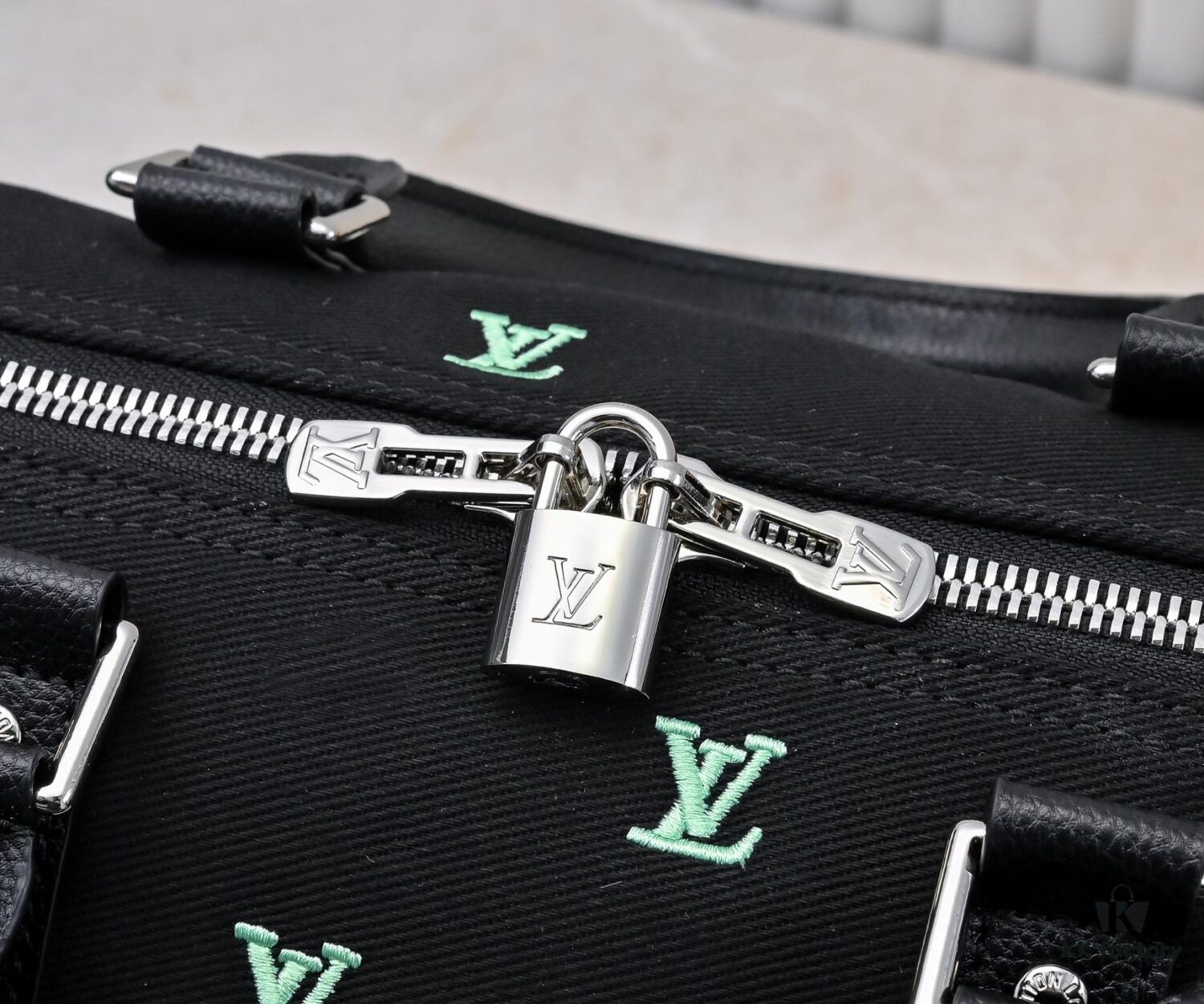 69307bec6e68136f4d9a6f61 Lot No. 13966 Embroidered Keepall Bandoulière 50 Travel Bag in Deep LV Blason Denim by Pharrell Williams