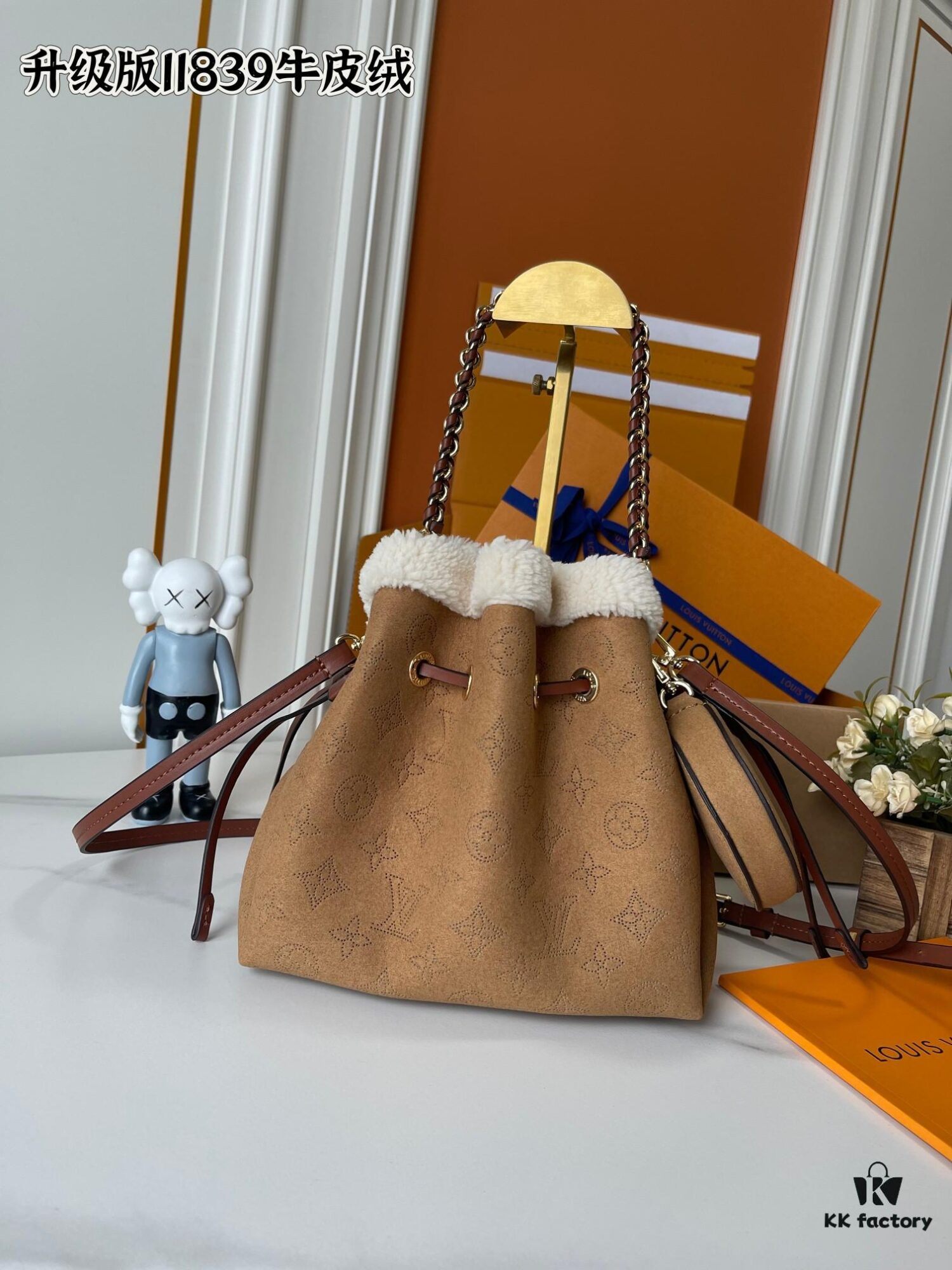 69307d396e68136f4d9a71c4 Upgraded 210 M11839 (Suede Leather with Digital Perforation, Matched Pattern) Bella Handbag from LV Ski Collection