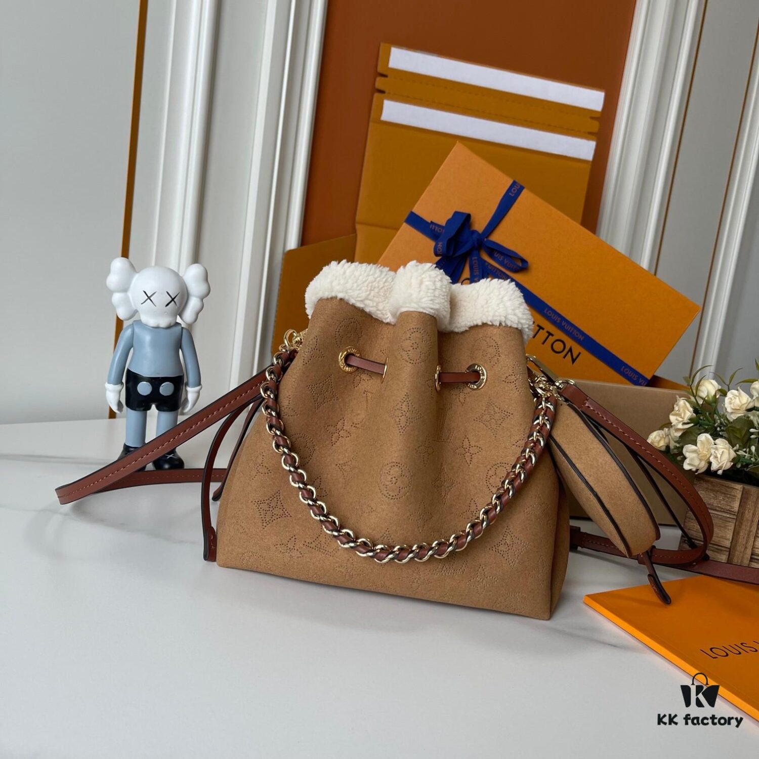 69307d396e68136f4d9a71c5 Upgraded 210 M11839 (Suede Leather with Digital Perforation, Matched Pattern) Bella Handbag from LV Ski Collection