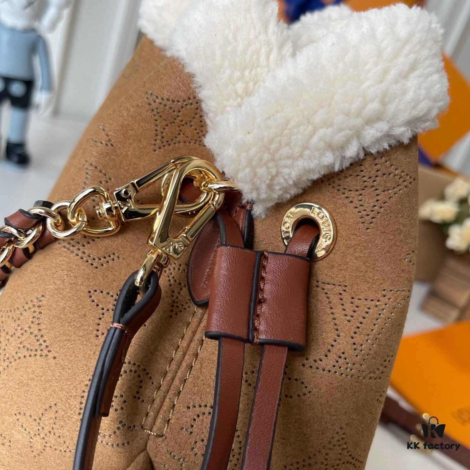 69307d3d6e68136f4d9a71cb Upgraded 210 M11839 (Suede Leather with Digital Perforation, Matched Pattern) Bella Handbag from LV Ski Collection