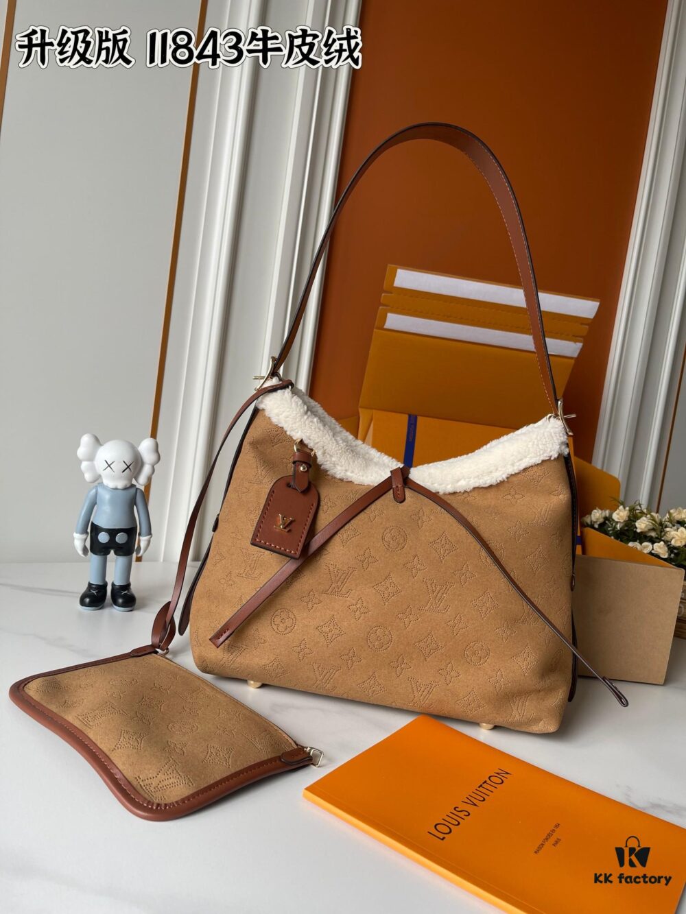 69307d406e68136f4d9a71d3 Upgraded 210 M11843 M46203 (Calfskin Velvet, Digital Perforation Technique, Matched Pattern) CarryAll Mini Bag