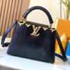 69307d4a6e68136f4d9a71e3 Top Grade Original Guangzhou Stock M12297 Black Lizard Skin with Diamond-Inlaid Golden Crown Capucines BB Handbag