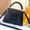 69307d4b6e68136f4d9a71e6 Top Grade Original Guangzhou Stock M12297 Black Lizard Skin with Diamond-Inlaid Golden Crown Capucines BB Handbag