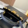 69307d4c6e68136f4d9a71e9 Top Grade Original Guangzhou Stock M12297 Black Lizard Skin with Diamond-Inlaid Golden Crown Capucines BB Handbag