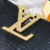 Top Grade Original Guangzhou M12296 Black Lizard Leather with Gold Diamond Crown Capucines Mini Bag