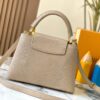 69307d536e68136f4d9a71f3 Top-Grade Original Guangzhou Stock M12297 Beige Lizard Leather with Gold Diamond Crown Capucines BB Bag